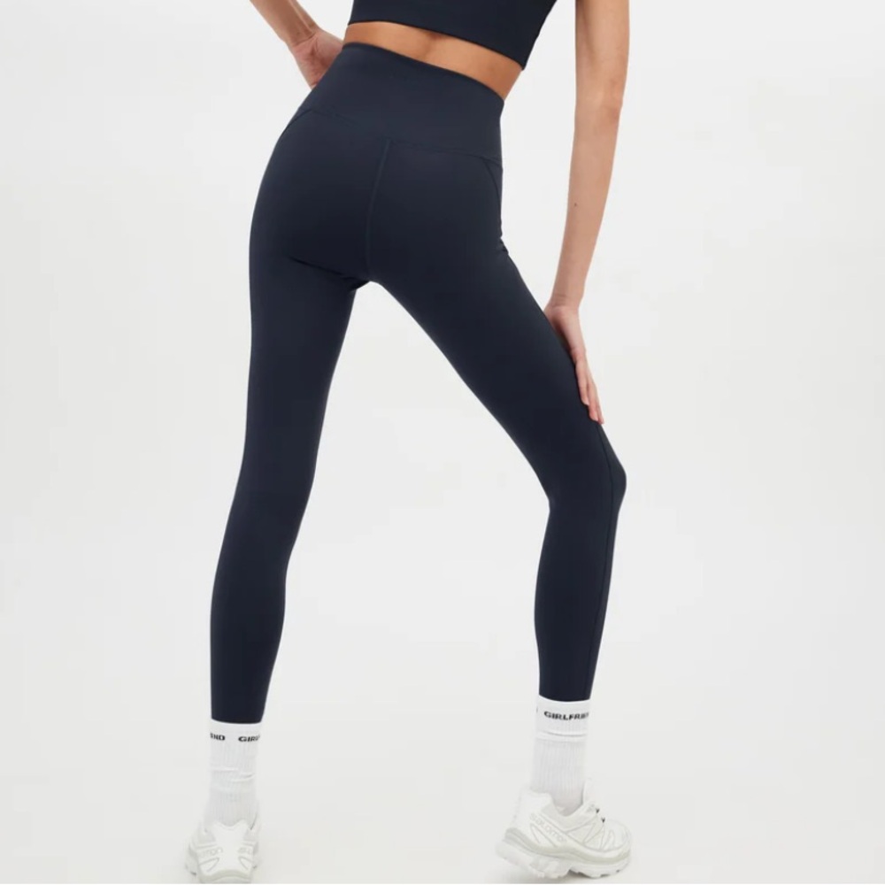 Girlfriend Collective Compressive High Rise Leggings in Navy Blue